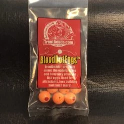 Gunarama Trout Beads - Blood Dots - 10mm (Sun Orange) 10ct