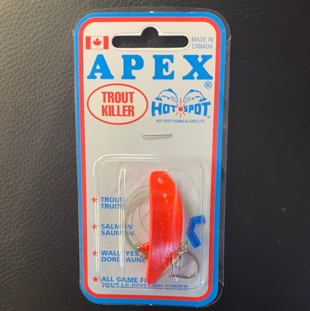 Gunarama Hot Spot Apex Lures Apex 1.5 Trout Killer #302T Fluorescent Red With Glitter 1 Gunarama Hot Spot Apex Lures Apex 1.5 Trout Killer #302T Fluorescent Red With Glitter
