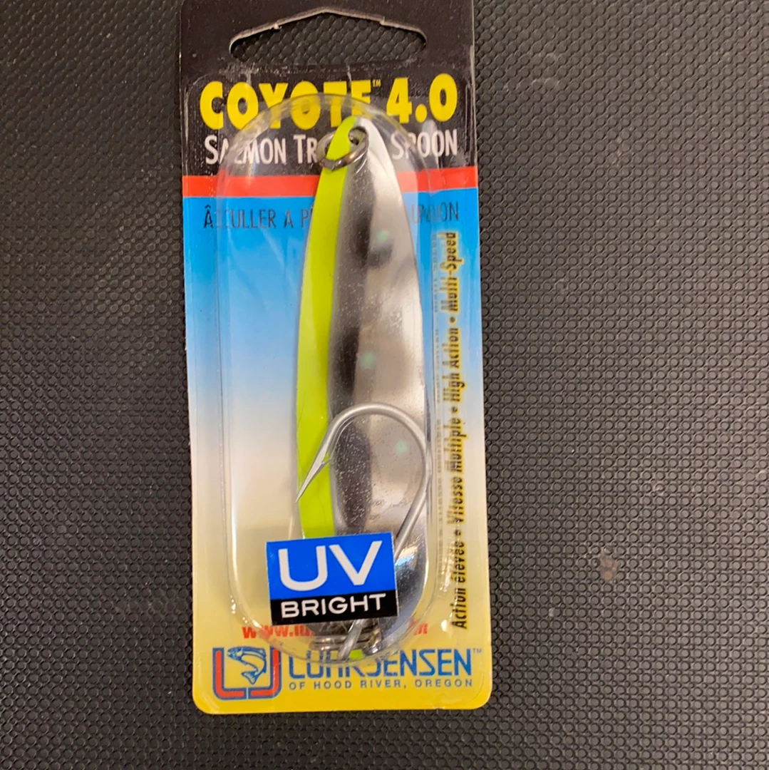 Superfly Flies Coyote 4.0 Chartreuse & Green UV Trolling Spoons 1 Superfly Flies Coyote 4.0 Chartreuse & Green UV Trolling Spoons