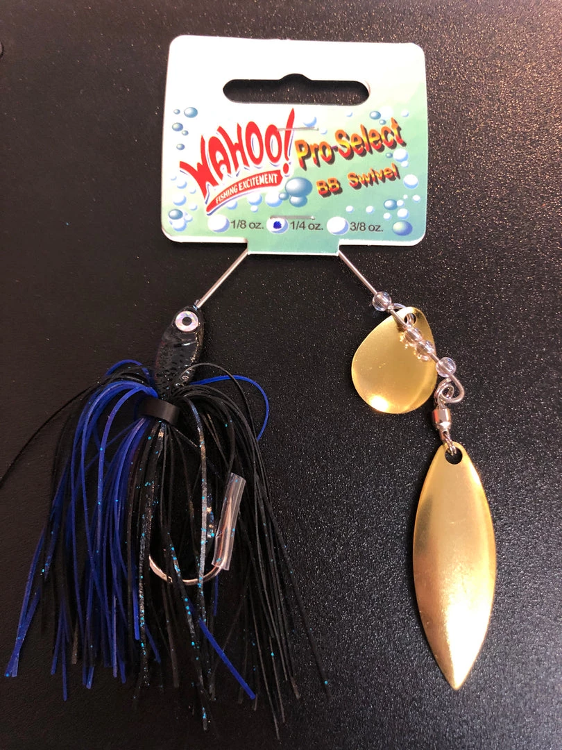 Superfly Flies Spinners Wahoo Spinnerbait Pro Select 1/4oz Black/blue 1 Superfly Flies Spinners Wahoo Spinnerbait Pro Select 1/4oz Black/blue