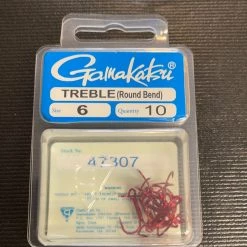Gunarama Gamakatsu #6 Round Bend Treble (red)