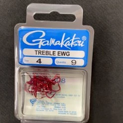 Gunarama Gamakatsu Red Treble Ewg Size 4 Hooks And Sinkers