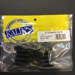 Gunarama Soft Baits Kalin’s 3” Lunker Grubs Green Pumkin