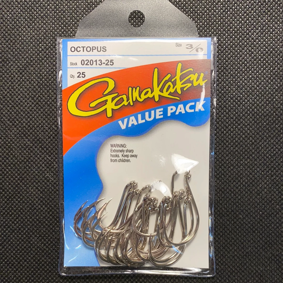 Gunarama Gamakatsu 3/0 Octopus (Silver) Value Pack Hooks And Sinkers 1 Gunarama Gamakatsu 3/0 Octopus (Silver) Value Pack Hooks And Sinkers