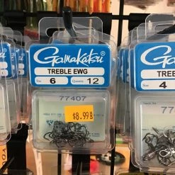 Gunarama Gamakatsu Silver Treble Ewg Size 6 Hooks And Sinkers