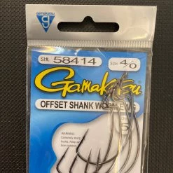 Gunarama Gamakatsu 4/0 Offset Shank Worm EWG Hooks And Sinkers