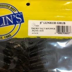 Gunarama Kalin’s 3” Lunker Grub Salt/pepper Soft Baits