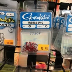 Gunarama Gamakatsu Red Treble Ewg Size 6 Hooks And Sinkers