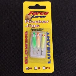 Gunarama HT Force Lures Rocker Jigs Glow #6 (3pk) Ice Fishing Tackle