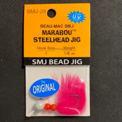 Superfly Flies Marabou Jig 1/8oz Pink/White Steelhead Gear