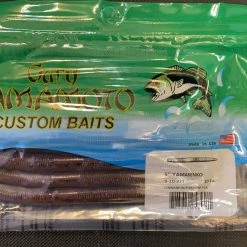 Gunarama Plastic’s Gary Yamamoto 5" Cinnamon / Black & Purple Flake