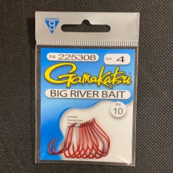 Gunarama Gamakatsu 4 Big River Bait (Red) Hooks And Sinkers