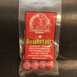 Gunarama Trout Beads - Blood Dots - 10mm (Cerise) 10ct