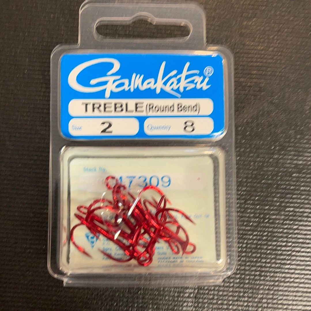 Gunarama Gamakatsu #2 Round Bend Treble (red) Hooks And Sinkers 1 Gunarama Gamakatsu #2 Round Bend Treble (red) Hooks And Sinkers