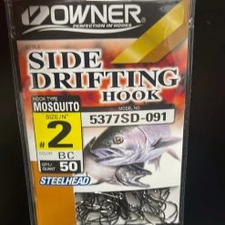 Big Rock Owner Side Drifting Hook #2 50ct Hooks And Sinkers