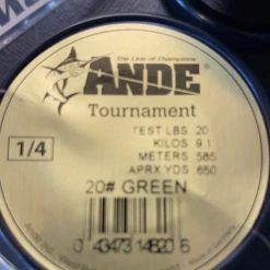 Ande Tournament 20lb Green 1/4lb Spool Fishing Line