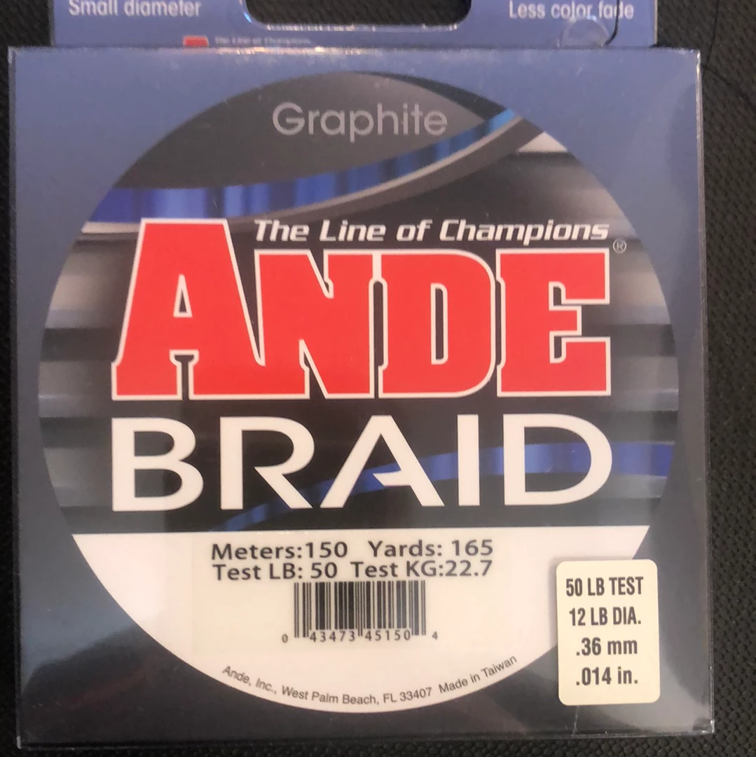 Ande Braid 50lb Graphite Fishing Line 1 Ande Braid 50lb Graphite Fishing Line