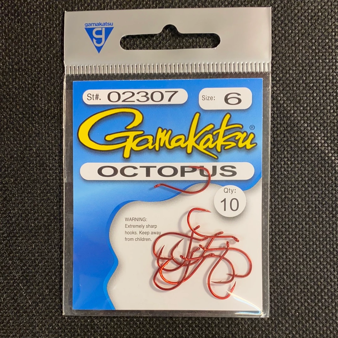 Gunarama Hooks And Sinkers Gamakatsu 6 Octopus (Red) 1 Gunarama Hooks And Sinkers Gamakatsu 6 Octopus (Red)