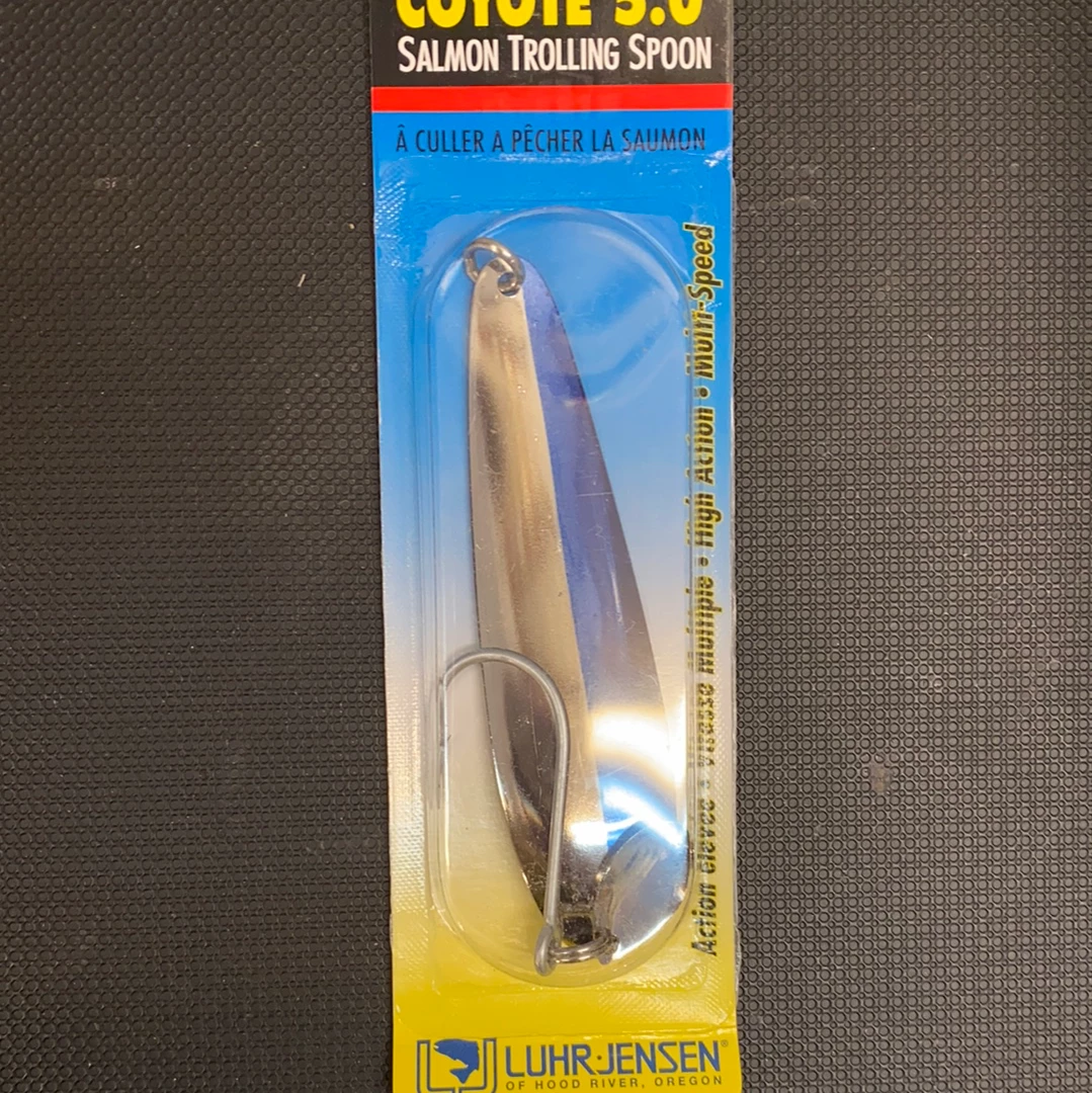 Gunarama Coyote 5.0 Nickel & Neon Blue Trolling Spoons 1 Gunarama Coyote 5.0 Nickel & Neon Blue Trolling Spoons