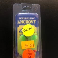 Gunarama Downriggers, Divers, Planer Boards Krippled Anchovy Green Glow Black Stripe