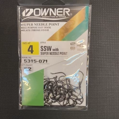 Superfly Flies Owner 4 Super Needle Point Black Hooks And Sinkers