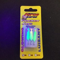 Gunarama HT Force Lures Rocker Jigs Glow #6 (3pk) Ice Fishing Tackle