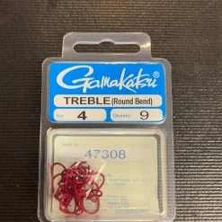 Gunarama Gamakatsu #4 Round Bend Treble (red) Hooks And Sinkers